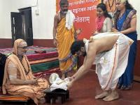 Purnahuti and Pujana by HH Swamiji at Shri Vishveshwara Venugopala Temple; Paduka Pujana (14 Feb 2026) Pictures Courtesy of Shri Shriram Shirali